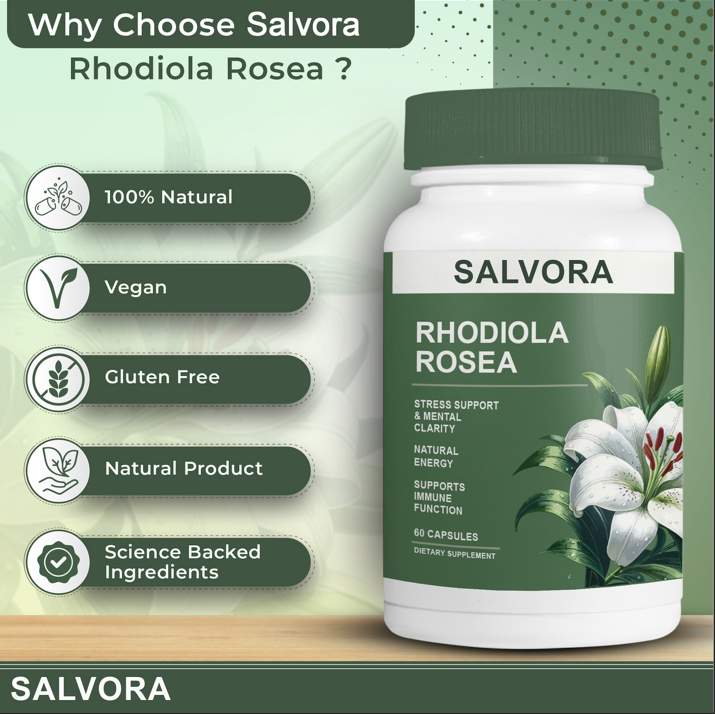 Salvora Rhodiola Rosea Capsules